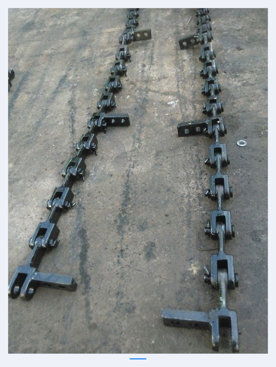 Sintering machine chain laid out on the ground